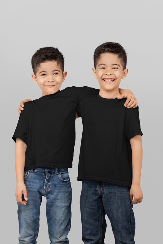 Solid Black Kids Tee