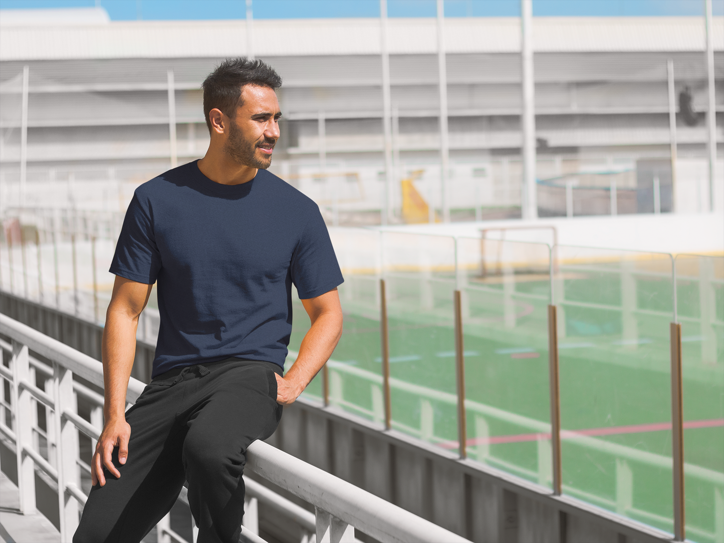 Navy Blue Solid T-shirt